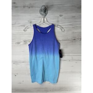 Climawear Tank Top Womens Large Blue Ombre Seamless Racerback Athletic